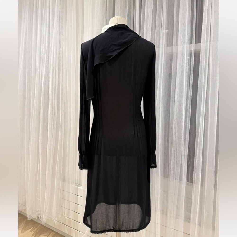 Vintage 90s Miu Miu Sheer Black Dress - Picture 2 of 7